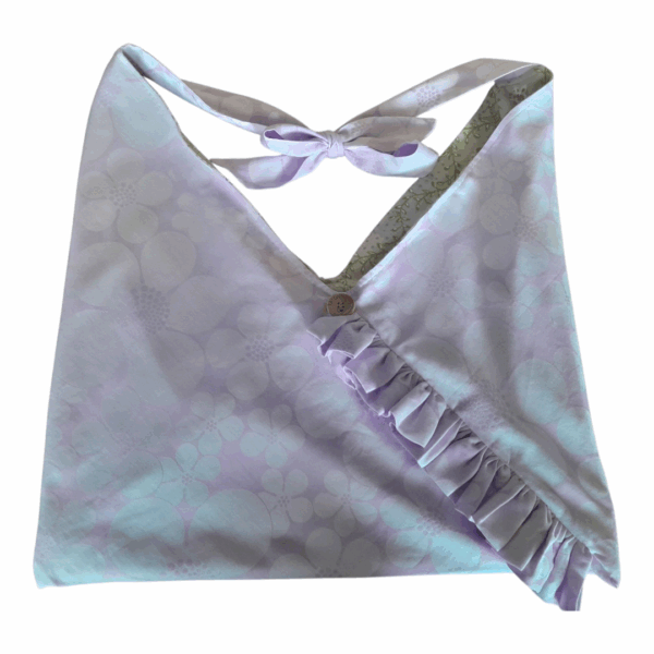 Sac origami rayonnante bi-matière motif floral mauve + floral – Image 2