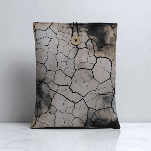 Pochette protège-livre imperméable fait main – motif peau d’éléphant craquelé – Oeko-Tex® – 2 tailles – Image 2