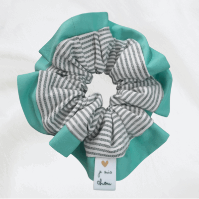 Chouchou adorée rayures vertes + vert