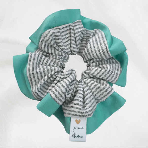Chouchou adorée rayures vertes + vert