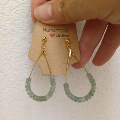 Boucles d'oreilles pierres fines aventurine
