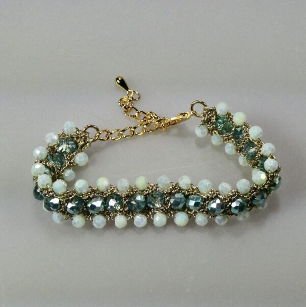 Bracelet bohème chic au crochet TRIO de perles en verre – Image 3