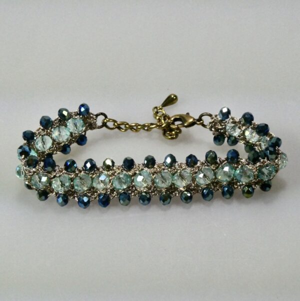 Bracelet bohème chic au crochet TRIO de perles en verre – Image 3