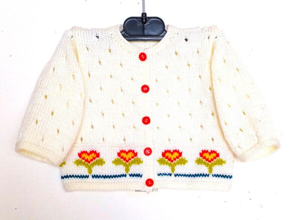 Gilet pour bébé avec des fleurs, taille 3 mois