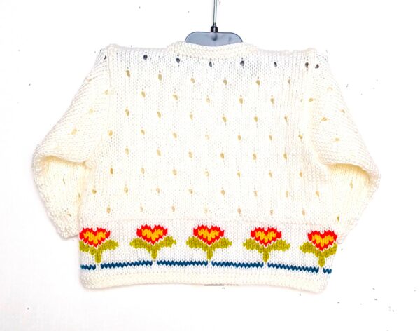 Gilet pour bébé avec des fleurs, taille 3 mois – Image 2