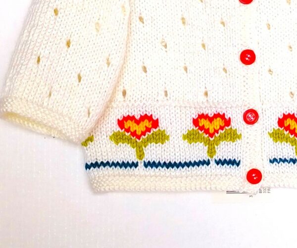 Gilet pour bébé avec des fleurs, taille 3 mois – Image 3