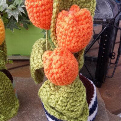 Petit pot de tulipe "orange"