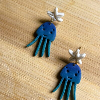 🐙 Boucles d'oreilles méduses dégradées 🐙