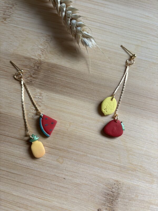 🍋 🍉 Boucles pendantes tutti frutti 🍓🍍 – Image 3