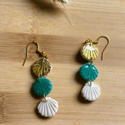 🐚 Boucles d'oreilles 3 coquillages 🐚
