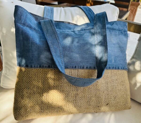 GRAND SAC CABAS EN JEAN ET SAC A CAFE – Image 2