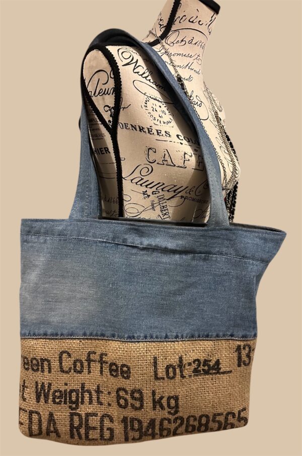 GRAND SAC CABAS EN JEAN ET SAC A CAFE – Image 3