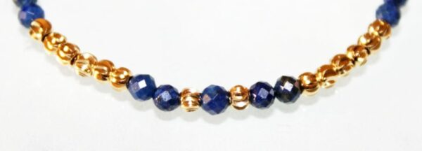 Bracelet fin en Lapis Lazuli facettée 3mm – Image 2