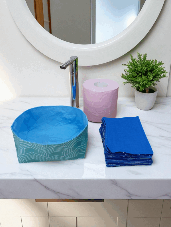 corbeille de rangement pour papier toilette lavable, coloris au choix – Image 2