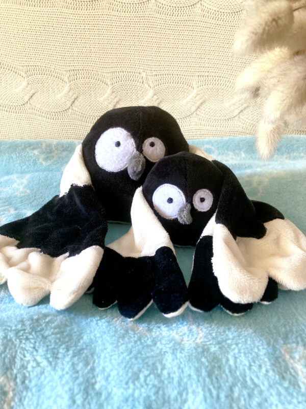 famille doudous oiseaux piouf pie