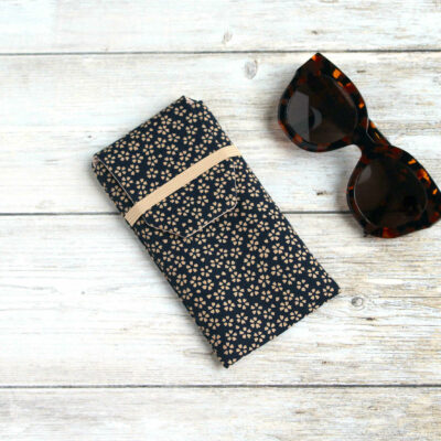 etui lunettes tissu fleurs