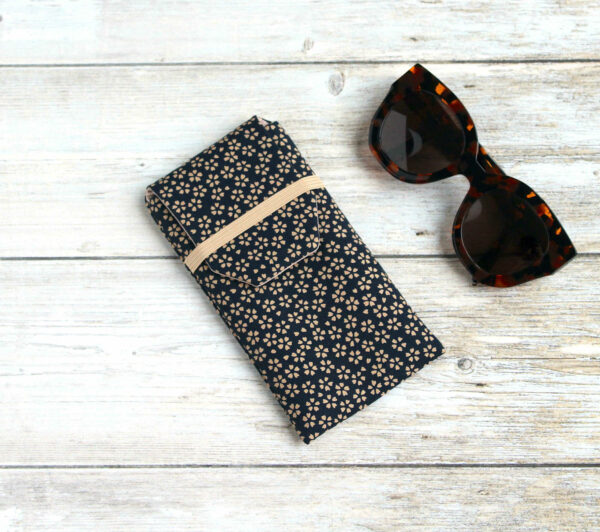 etui lunettes tissu fleurs