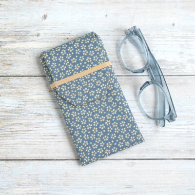 etui lunettes tissu fleurs