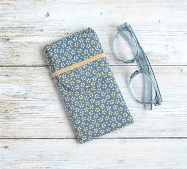 etui lunettes tissu fleurs