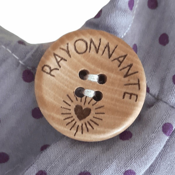 Sac origami rayonnante bi-matière pois mauve + rayures colorées – Image 4