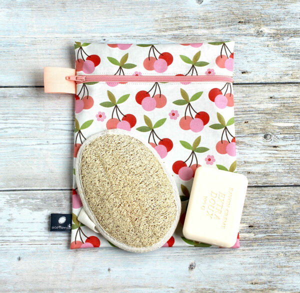 Pochette enduite zippée, porte livre enduit, trousse plate impermeable – Image 3