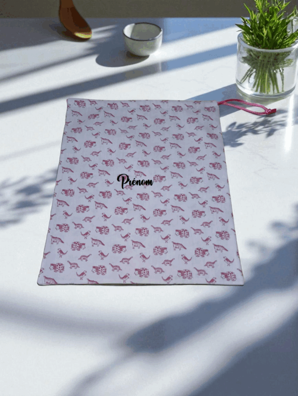Pochette pour serviette de cantine, poche range serviette de table, pochette personnalisable