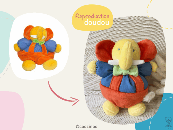 reproduction doudou elephant boule