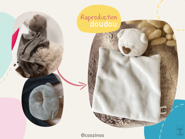 reproduction doudou plat ours chien