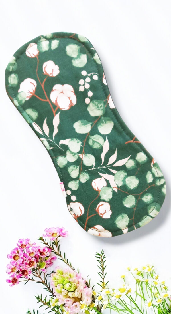 Pack 7 serviettes hygiéniques lavables sans ailettes EUCALYPTUS - (S/ Flux normaux jour et nuit) - serviettes menstruelles lavables - serviettes hygiéniques alternatives - Zéro déchet - shl - serviettes périodiques