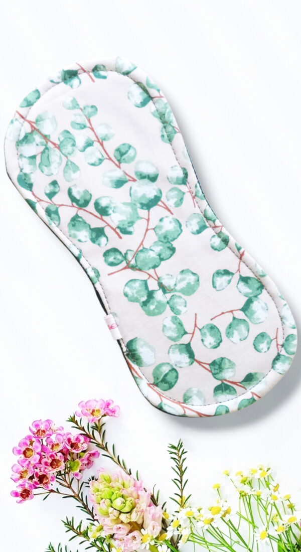 Pack 7 serviettes hygiéniques lavables sans ailettes EUCALYPTUS - (S/ Flux normaux jour et nuit) - serviettes menstruelles lavables - serviettes hygiéniques alternatives - Zéro déchet - shl - serviettes périodiques