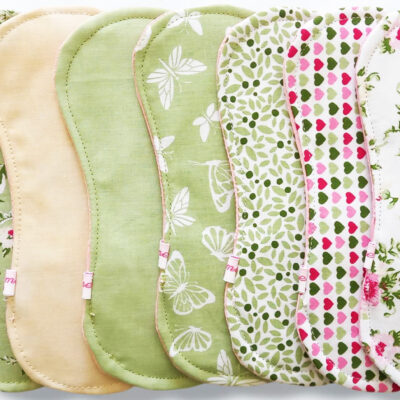 Pack 7 serviettes hygiéniques lavables sans ailettes ROSES - (S/ Flux normaux jour et nuit) - serviettes menstruelles lavables - serviettes hygiéniques alternatives - Zéro déchet - shl - serviettes périodiques