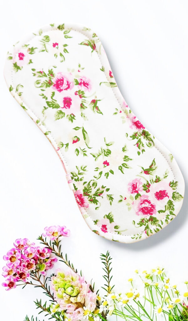 Pack 7 serviettes hygiéniques lavables sans ailettes ROSES - (S/ Flux normaux jour et nuit) - serviettes menstruelles lavables - serviettes hygiéniques alternatives - Zéro déchet - shl - serviettes périodiques
