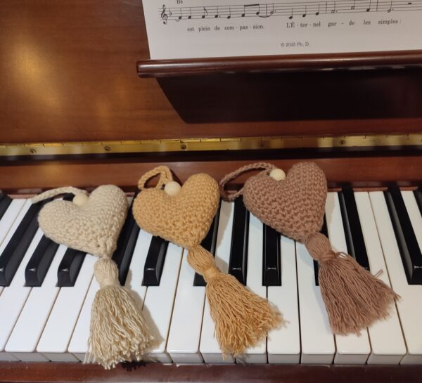 Lot de 3 coeurs bohème à suspendre