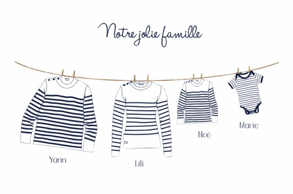 Affiche Famille personnalisée marinière, pull marin – Image 2