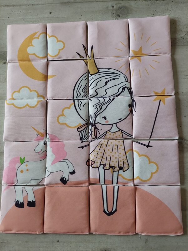 Puzzle double face 20 pieces coton molletonné
