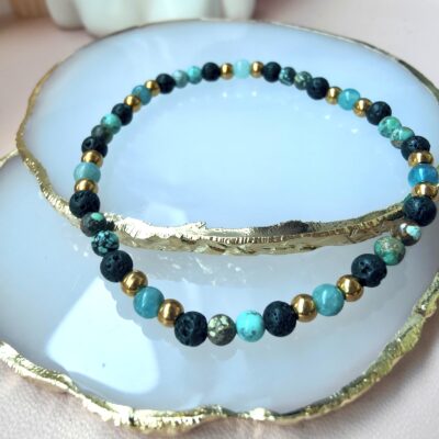 Eolie Bracelet fin – Hubei, lave & apatite
