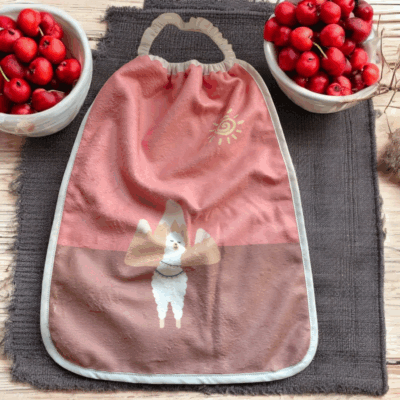 Bavoir maternelle / serviette de table enfant en éponge de bambou 🦙
