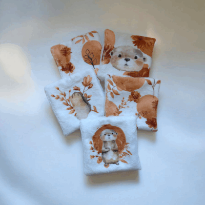 Lot de lingettes lavables en éponge de bambou – 10x10 cm – Fait main – Certifié Oeko-Tex
