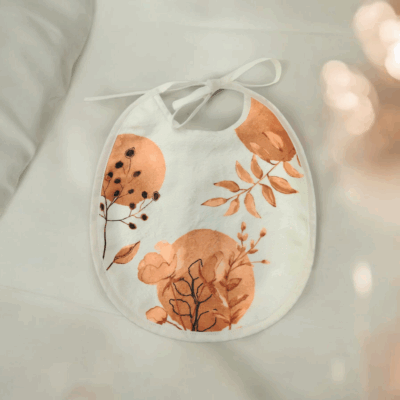 Bavoir Rond en Éponge de Bambou – Collection Loutre