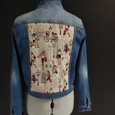 Veste jean customisée T40