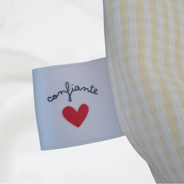Sac tote bag confiante bi-matière vichy jaune + rayures grises – Image 3