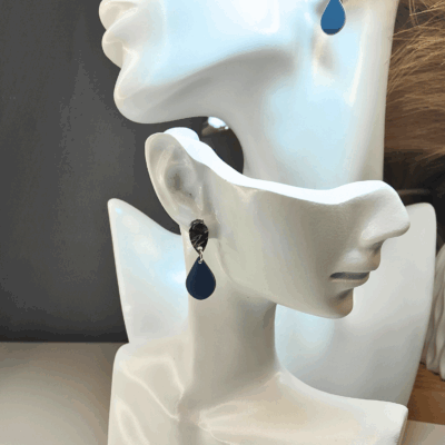 Boucles pendantes "50 Nuances de Gris"