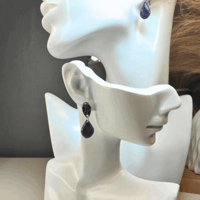 Boucles pendantes "50 Nuances de Gris"