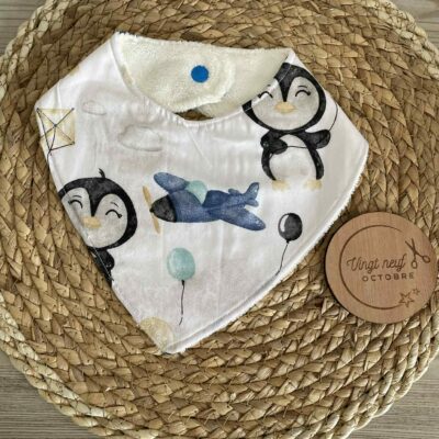 Bavoir bandana - PINGOUINS