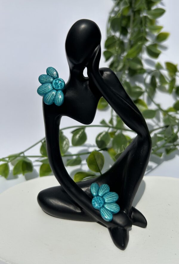 Boucles d’oreilles « Les Floralies 2 » en pâte polymère turquoise