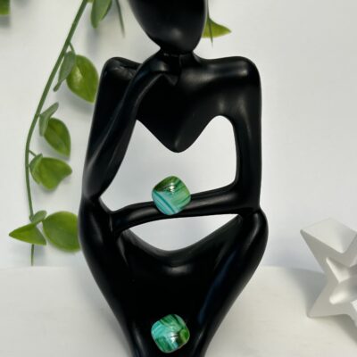 Boucles d’oreilles « Les petits carrés » en pâte polymère, vert