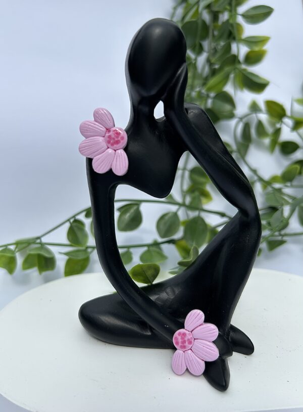 Boucles d’oreilles « Les Floralies 2 » en pâte polymère rose