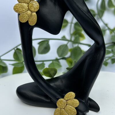 Boucles d’oreilles « Les Floralies 2 » en pâte polymère or