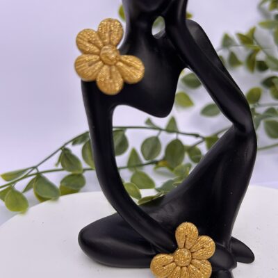 Boucles d’oreilles « Les Floralies 1 » en pâte polymère or