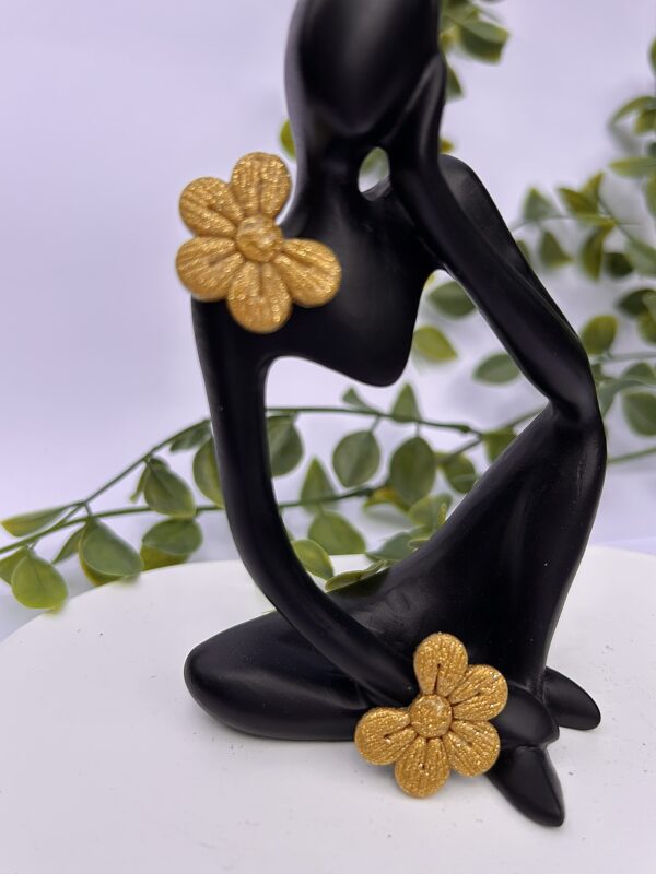 Boucles d’oreilles « Les Floralies 1 » en pâte polymère or
